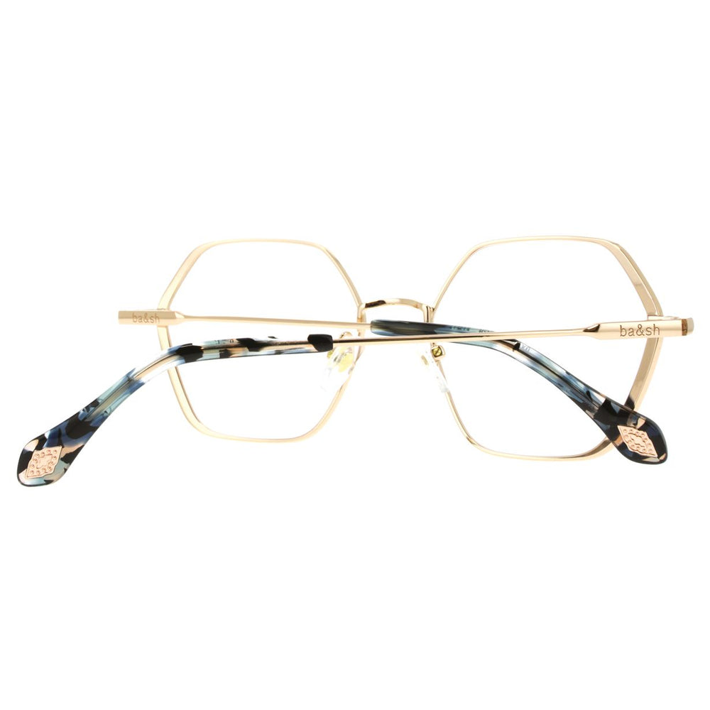 ba&sh BA1061 Vert Foncé et Or Rose VEOR en détail des branches - Les Lunettes de Pauline