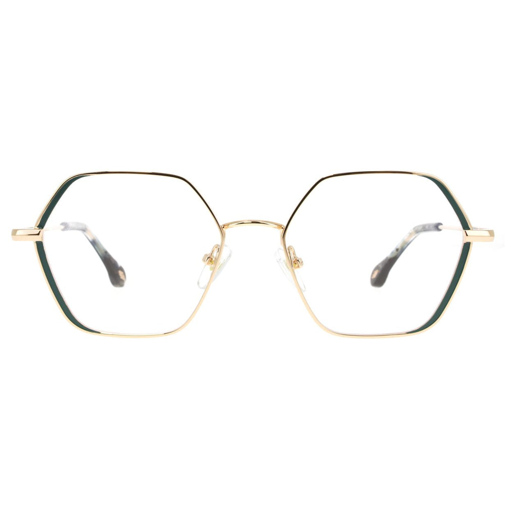 ba&sh BA1061 Vert Foncé et Or Rose VEOR de face - Les Lunettes de Pauline