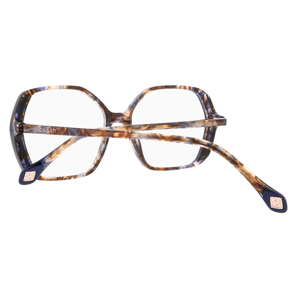 ba&sh BA1068 Écaille Mouchetée Bleu et Brun E505 en détail des branches - Les Lunettes de Pauline