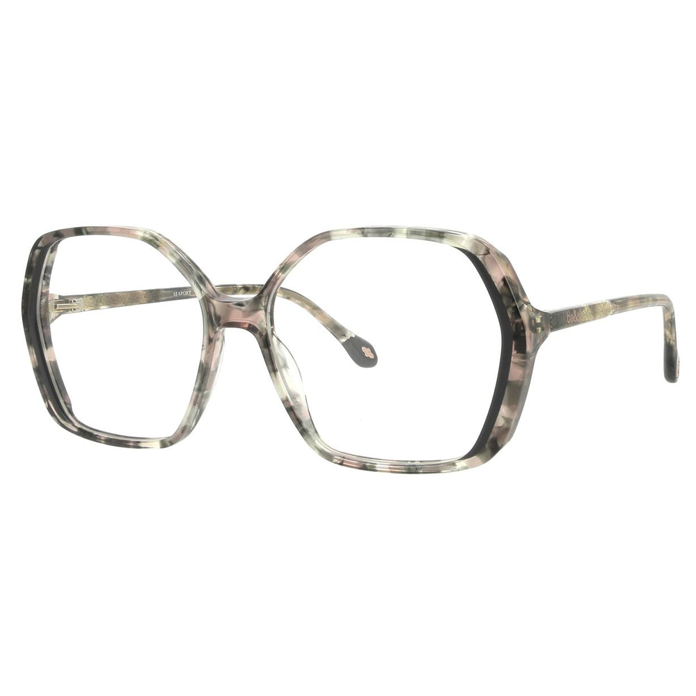 ba&sh BA1068 Écaille Mouchetée Rose et Gris E614 de trois-quarts - Les Lunettes de Pauline