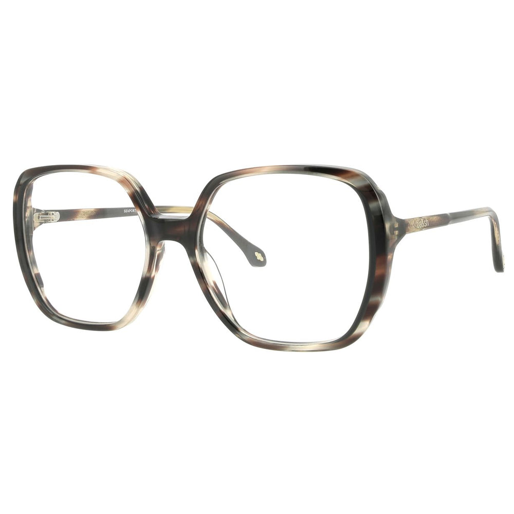 ba&sh BA1069 Écaille Rayée Gris Brun E600 de trois-quarts - Les Lunettes de Pauline
