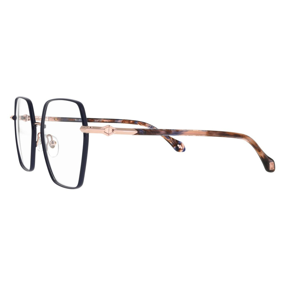 ba&sh BA1078 Bleu Marine et Or Rose MAOR en détail des branches - Les Lunettes de Pauline