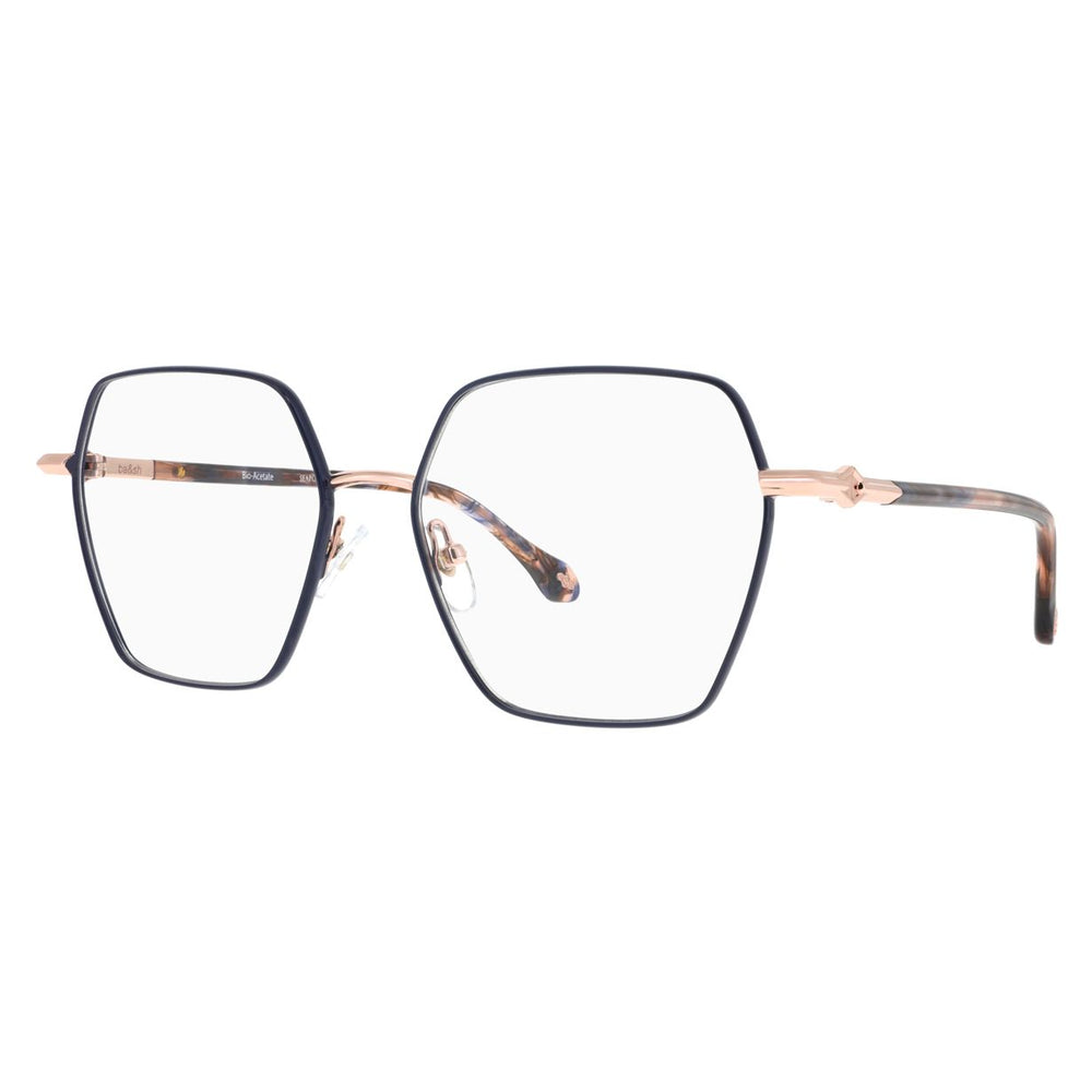 ba&sh BA1078 Bleu Marine et Or Rose MAOR de trois-quarts - Les Lunettes de Pauline