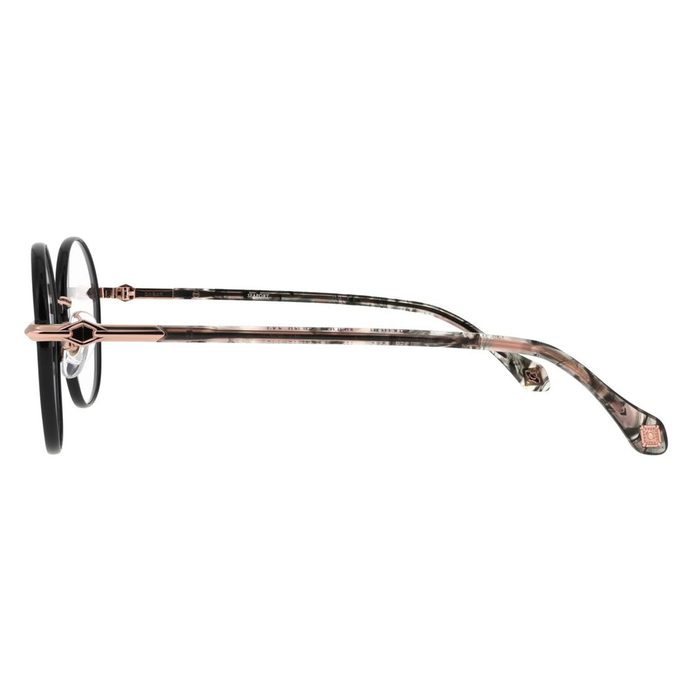 ba&sh BA1079 Noir et Or Rose NOOR en détail des branches - Les Lunettes de Pauline