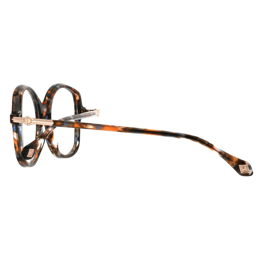 ba&sh BA1084 Écaille Mouchetée Orange et Brun E697 en détail des branches - Les Lunettes de Pauline