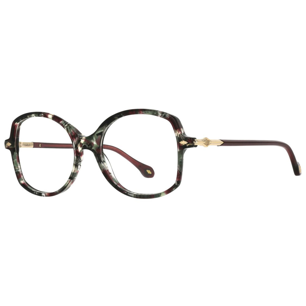 ba&sh BA1084 Écaille Mouchetée Vert et Bordeaux E766 de trois-quarts - Les Lunettes de Pauline