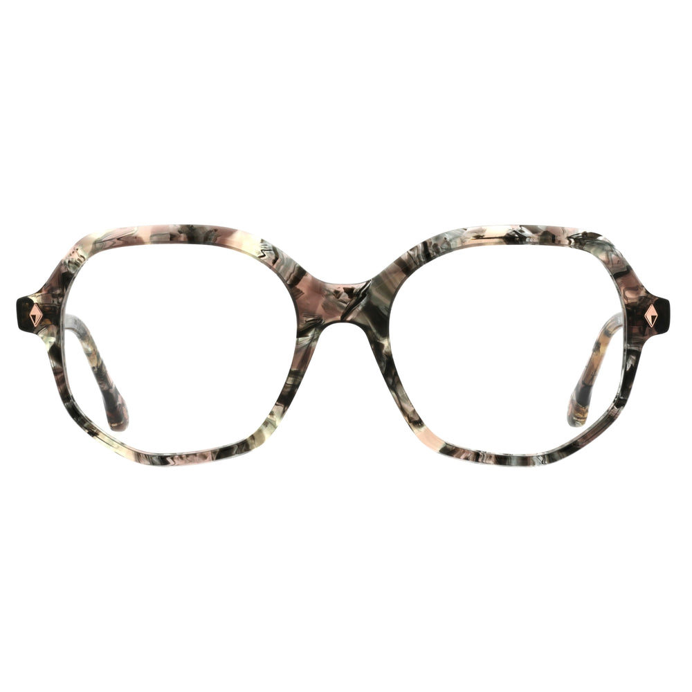 ba&sh BA1085 Écaille Mouchetée Rose et Gris E614 de face - Les Lunettes de Pauline
