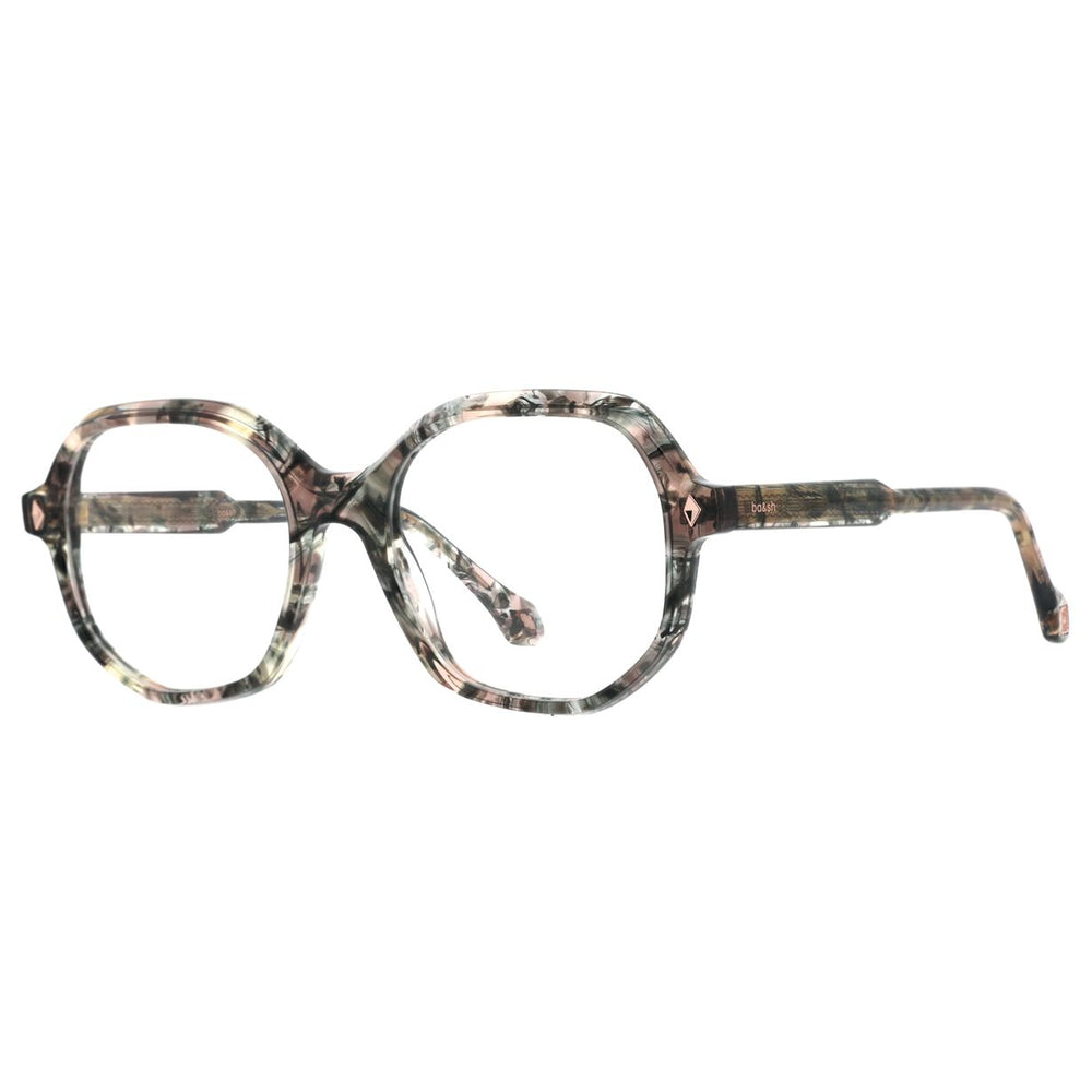 ba&sh BA1085 Écaille Mouchetée Rose et Gris E614 de trois-quarts - Les Lunettes de Pauline
