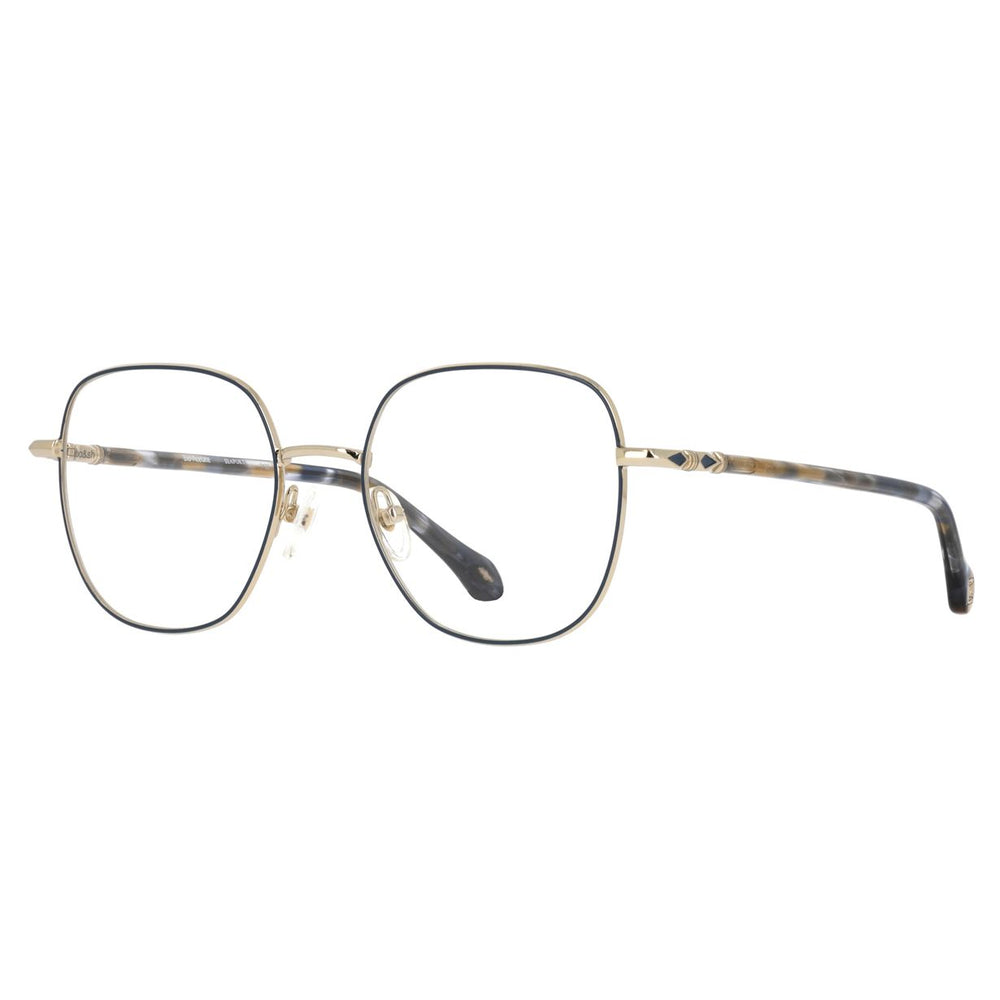 ba&sh BA1089 Bleu Jean et Doré DEDO de trois-quarts - Les Lunettes de Pauline