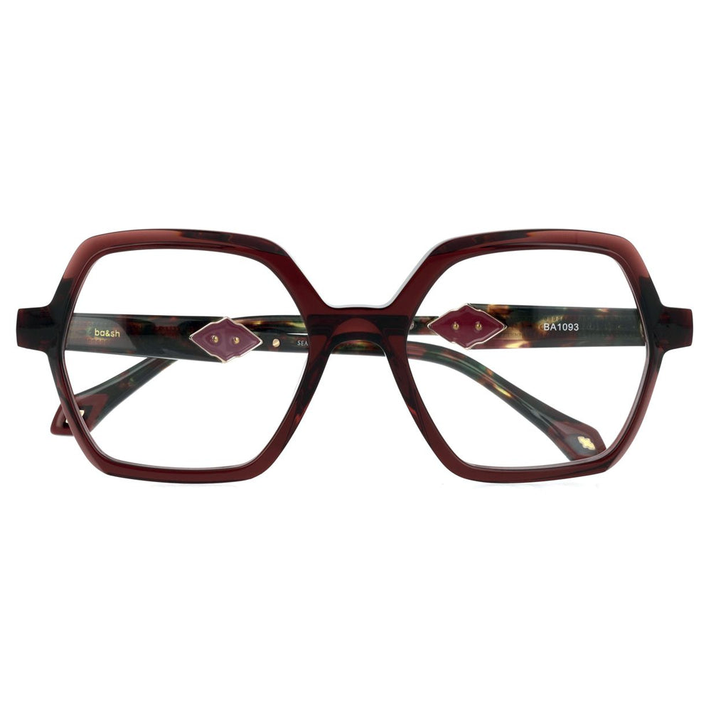 ba&sh BA1093 Cristal Bordeaux Foncé BX69 en détail des branches - Les Lunettes de Pauline