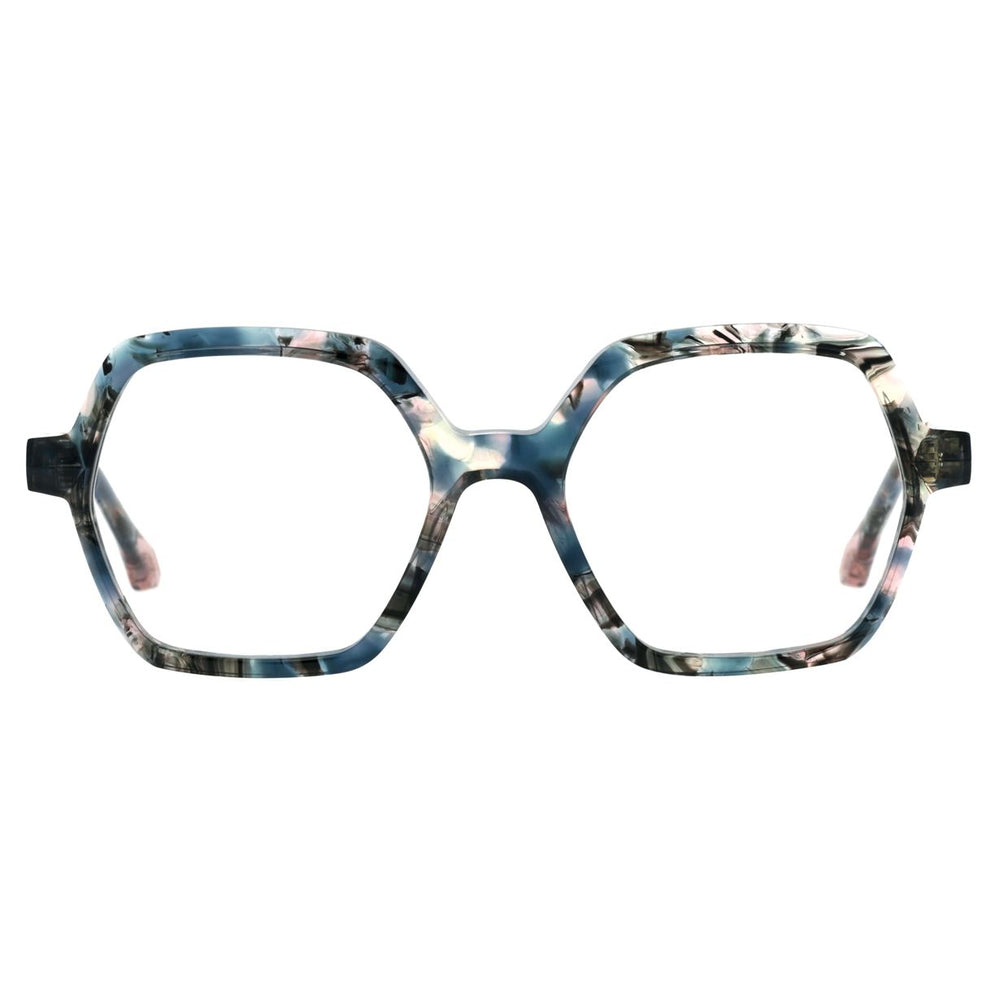 ba&sh BA1093 Écaille Mouchetée Bleue et Rose E682 de face - Les Lunettes de Pauline