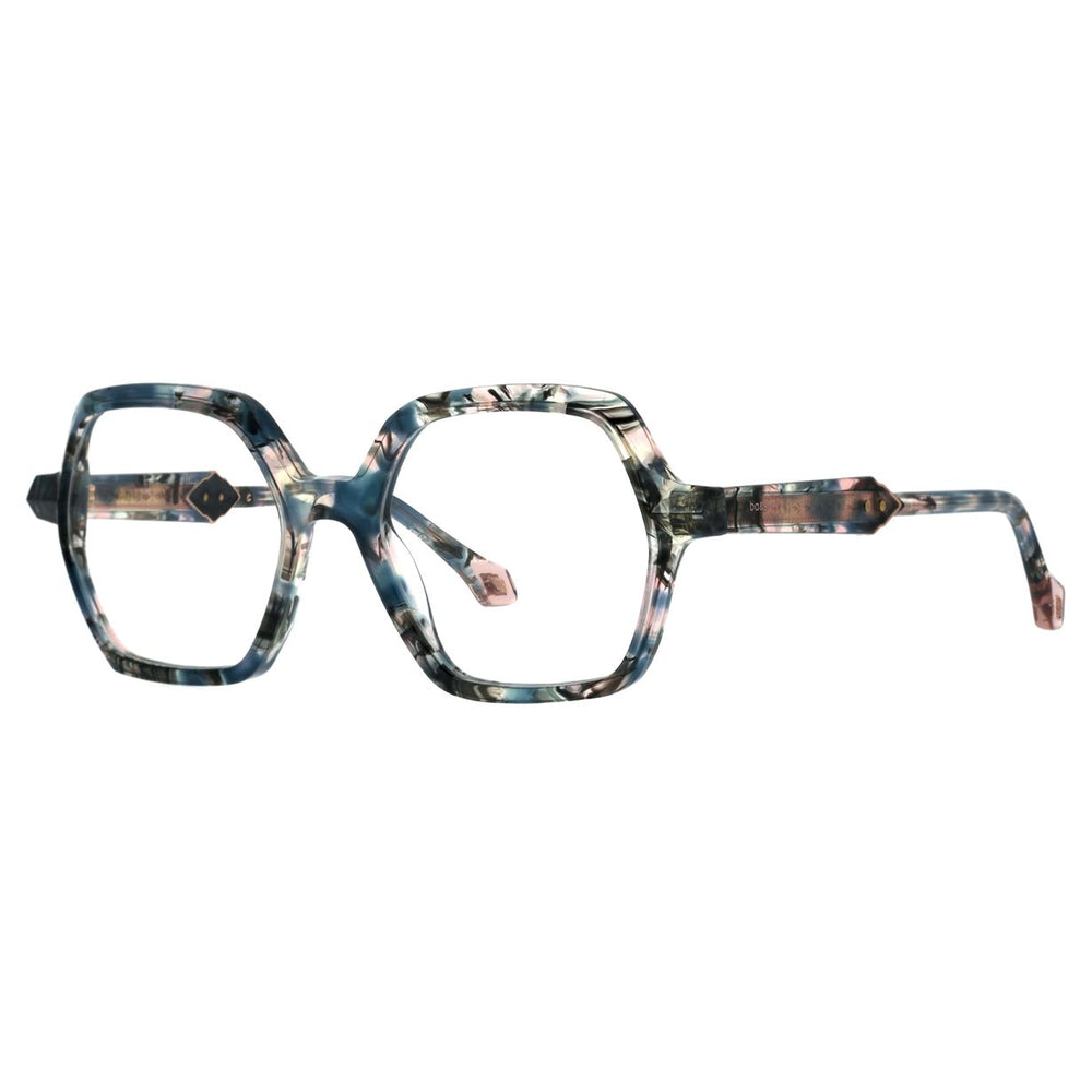 ba&sh BA1093 Écaille Mouchetée Bleue et Rose E682 de trois-quarts - Les Lunettes de Pauline