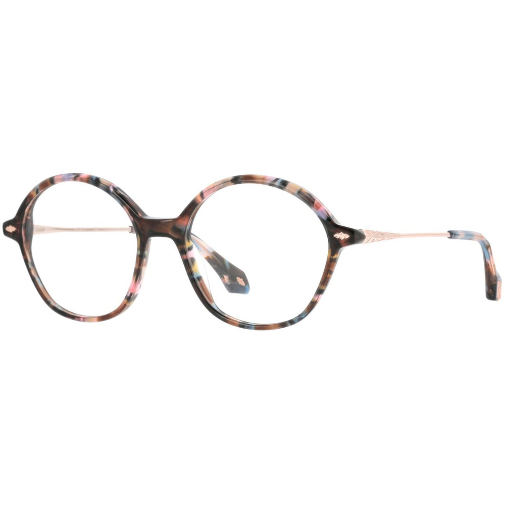 ba&sh BA1100 Écaille Mouchetée Rose et Bleu E796 de trois-quarts - Les Lunettes de Pauline