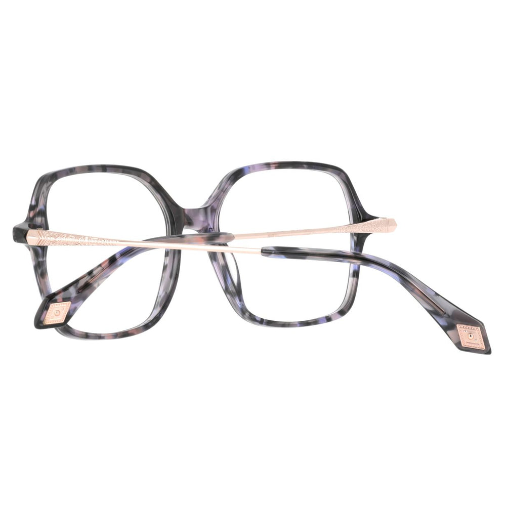 ba&sh BA1101 Écaille Mouchetée Gris Violet E750 en détail des branches - Les Lunettes de Pauline