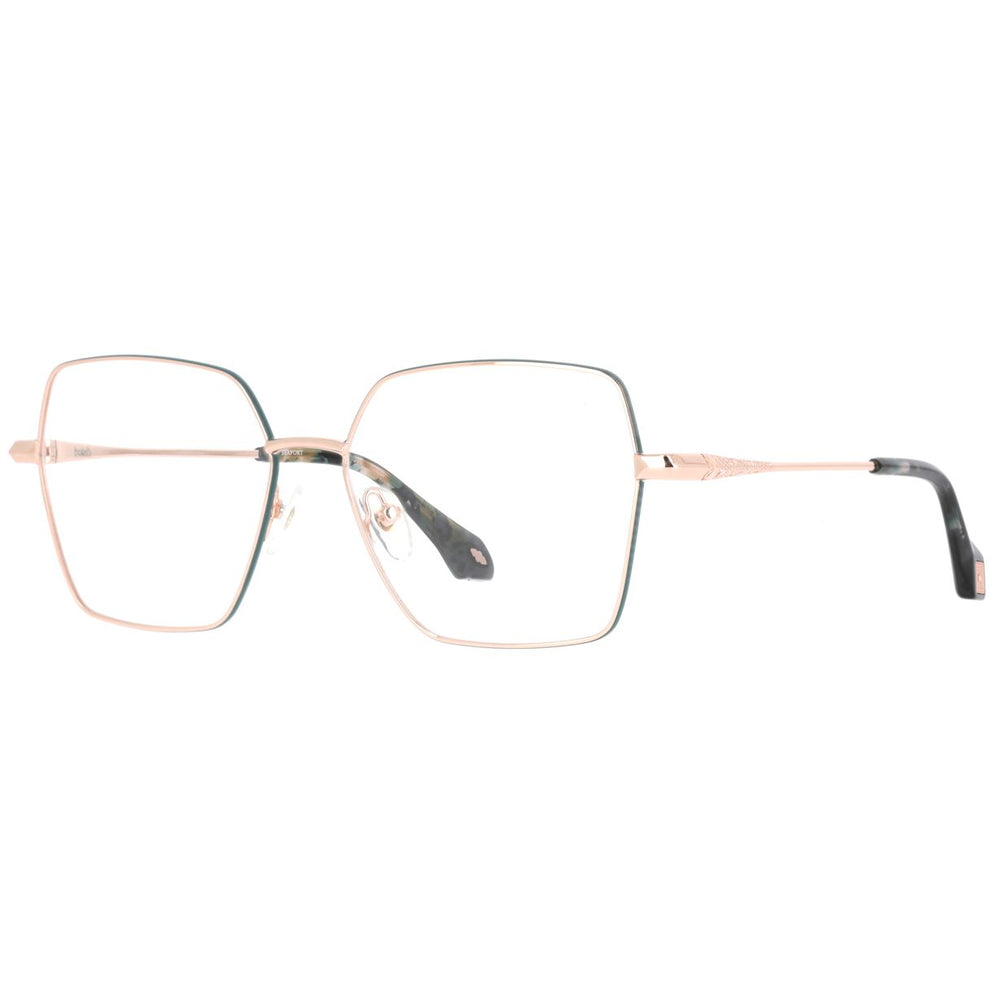 ba&sh BA1102 Vert Foncé et Or Rose VEOR de trois-quarts - Les Lunettes de Pauline