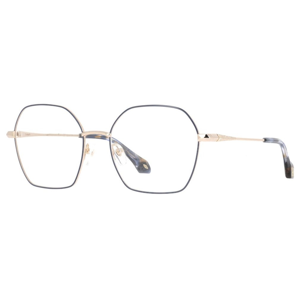 ba&sh BA1103 Bleu Marine et Doré MADO de trois-quarts - Les Lunettes de Pauline