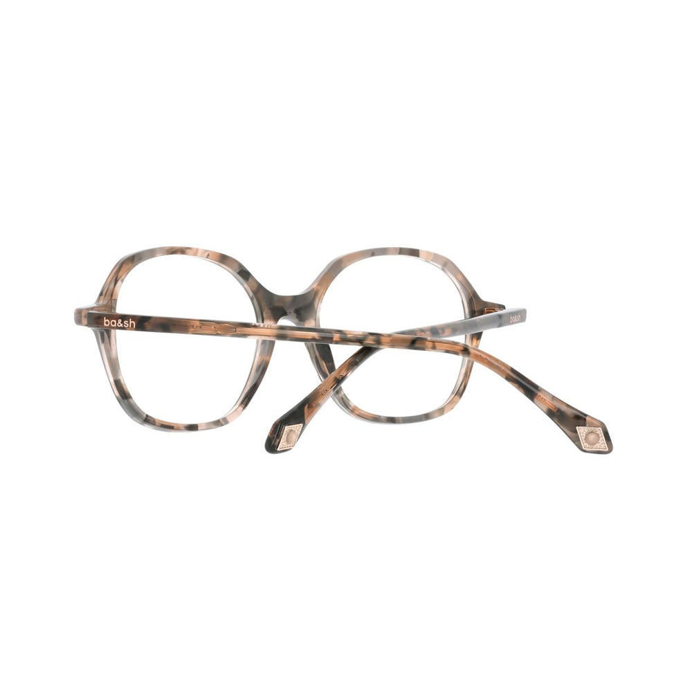ba&sh BA1108 Écaille Mouchetée Rose et Grise E866 en détail des branches - Les Lunettes de Pauline