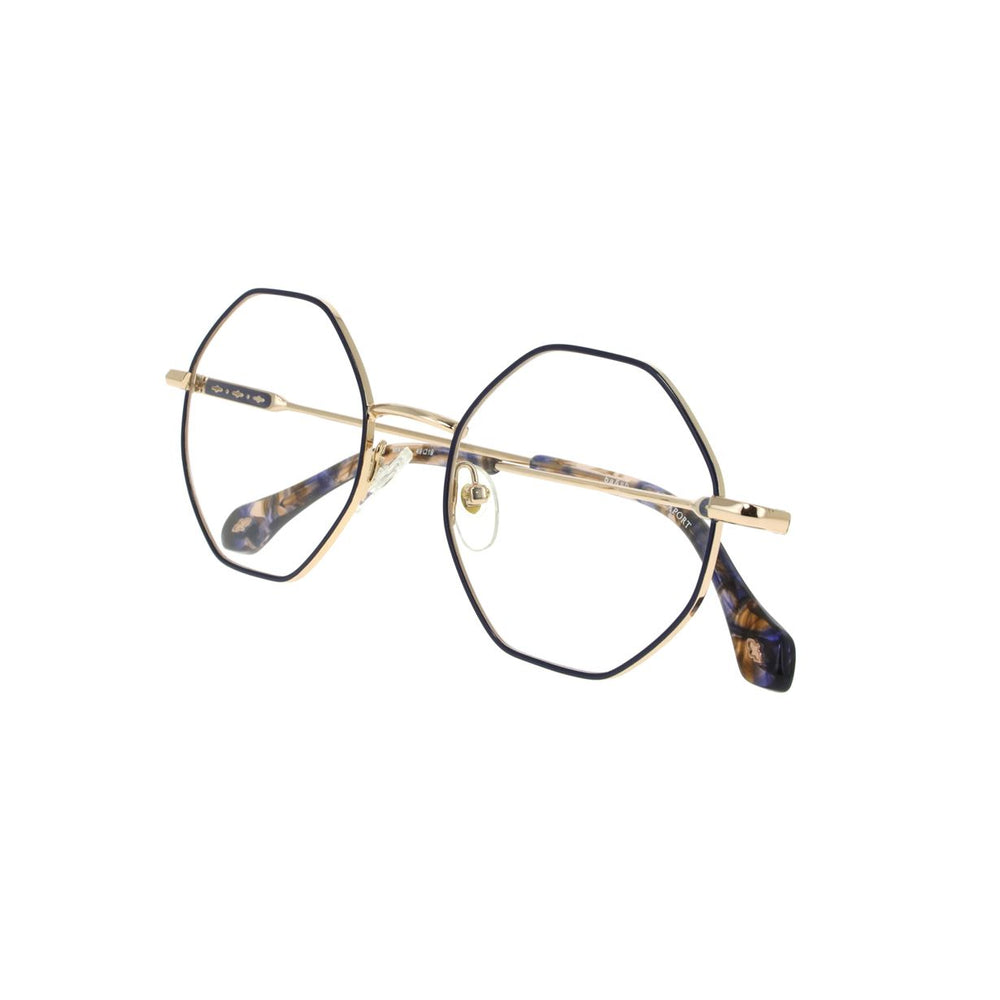 ba&sh BA2003 Bleu Marine et Or Rose MAOR en détail des branches - Les Lunettes de Pauline
