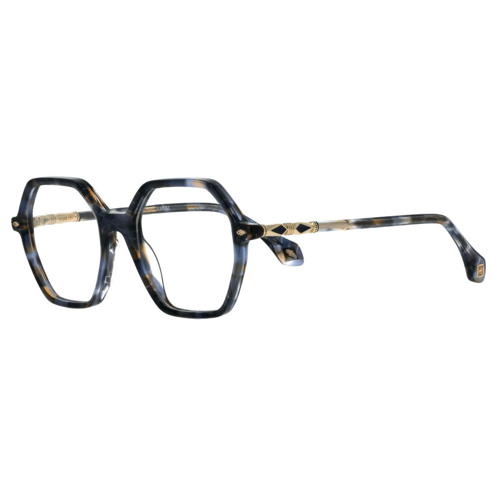 ba&sh BA2009 Écaille Mouchetée Bleue E693 en détail des branches - Les Lunettes de Pauline