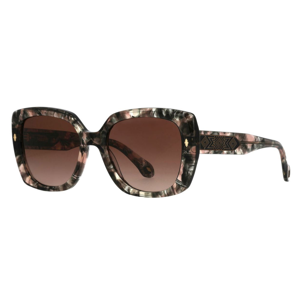 ba&sh Laura Écaille Mouchetée Rose et Grise E614 de trois-quarts - Les Lunettes de Pauline