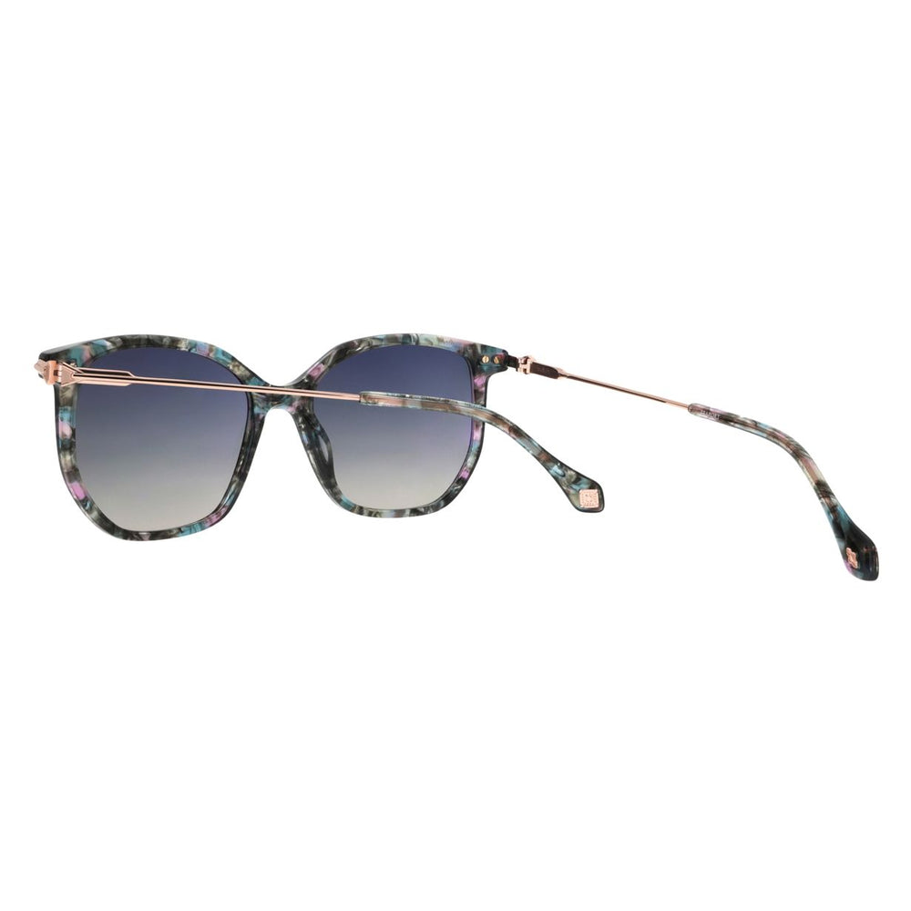 ba&sh Leann Écaille Mouchetée Bleue E534 en détail des branches - Les Lunettes de Pauline