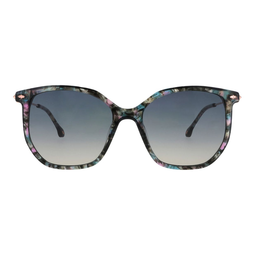 ba&sh Leann Écaille Mouchetée Bleue E534 de face - Les Lunettes de Pauline