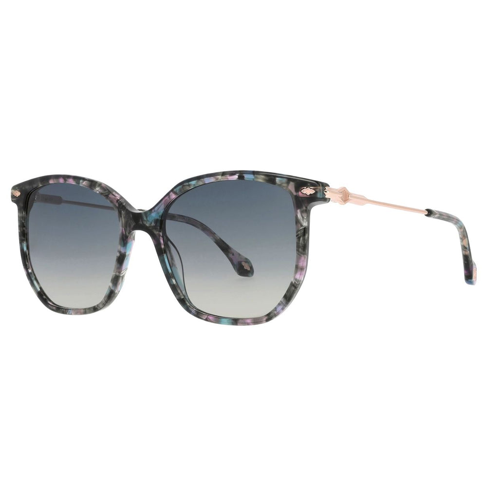 ba&sh Leann Écaille Mouchetée Bleue E534 de trois-quarts - Les Lunettes de Pauline
