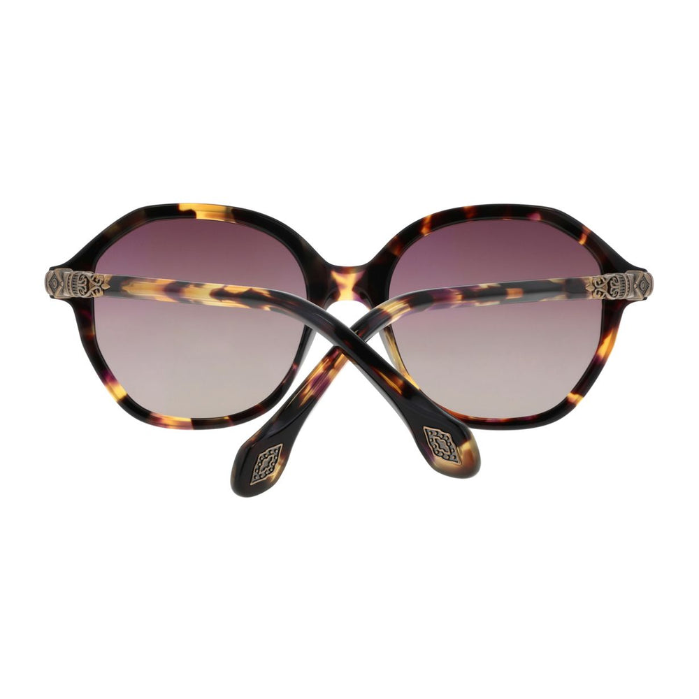 ba&sh Lecia Écaille Mouchetée Miel et Violet E364 en détail des branches - Les Lunettes de Pauline