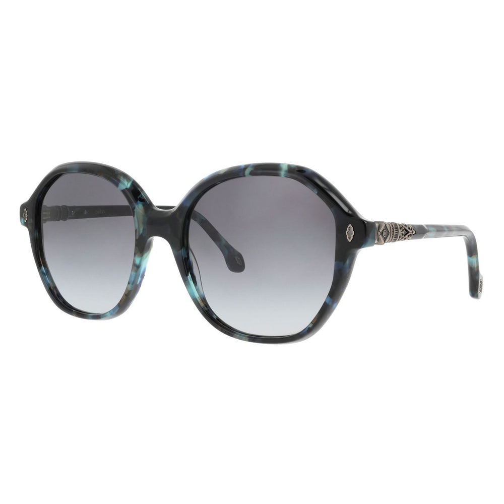 ba&sh Lecia Écaille Mouchetée Bleue E654 de trois-quarts - Les Lunettes de Pauline