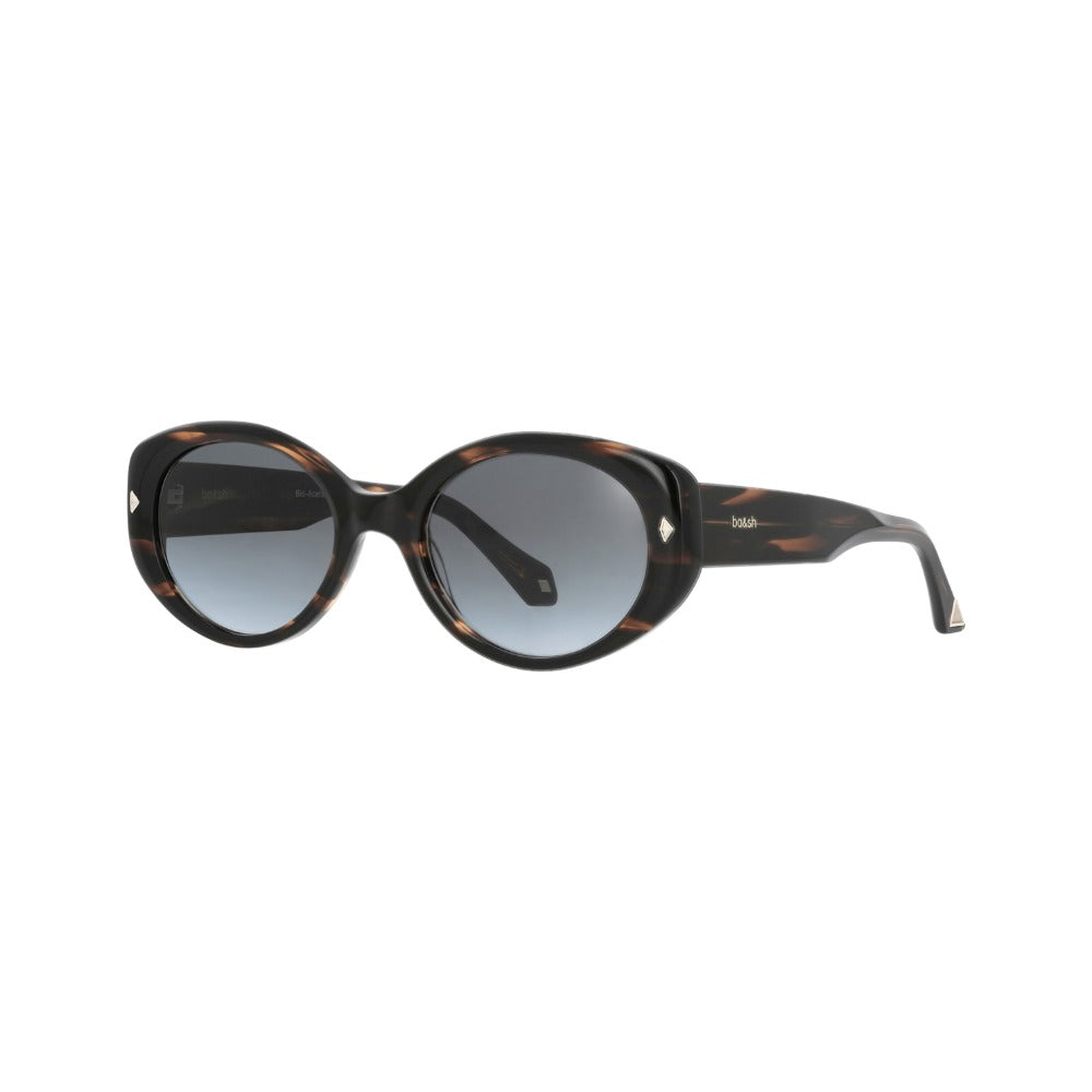 ba&sh Letizia1 Écaille Rayée Miel et Brun E119 de trois-quarts - Les Lunettes de Pauline