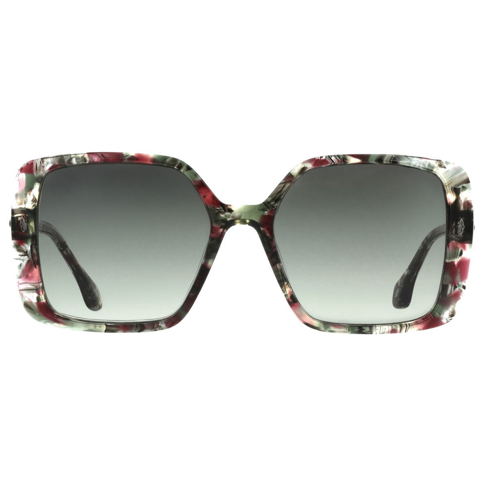 ba&sh Liane Écaille Mouchetée Verte et Bordeaux E766 de face - Les Lunettes de Pauline