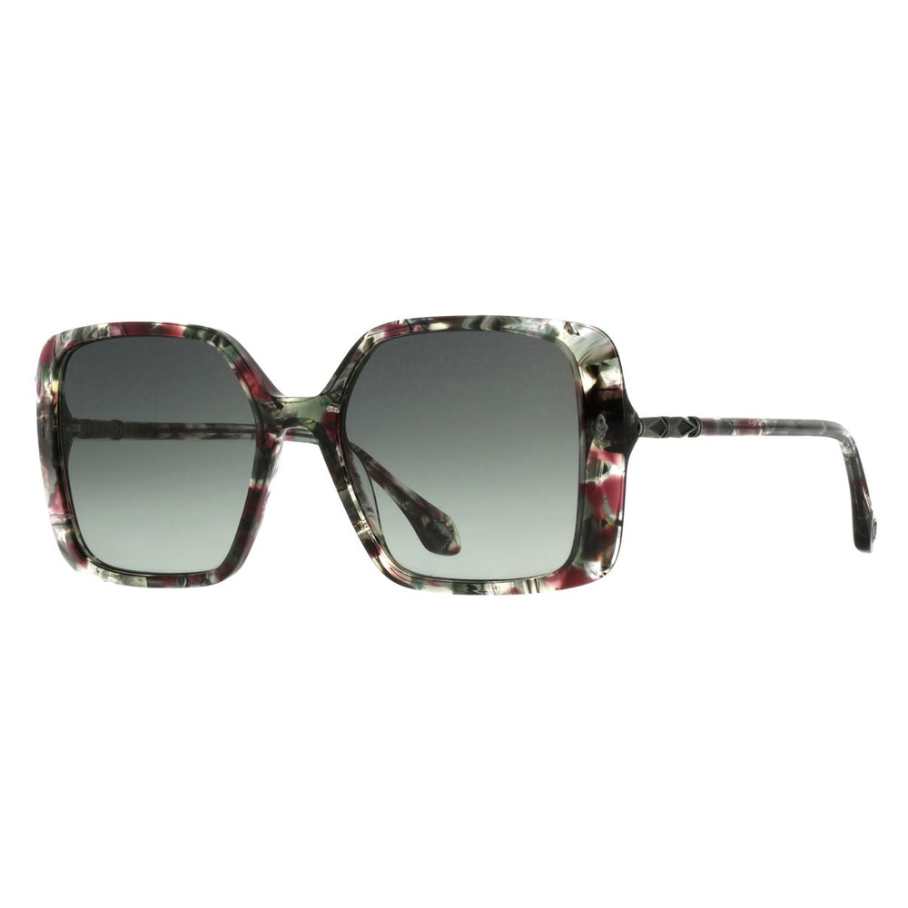 ba&sh Liane Écaille Mouchetée Verte et Bordeaux E766 de trois-quarts - Les Lunettes de Pauline