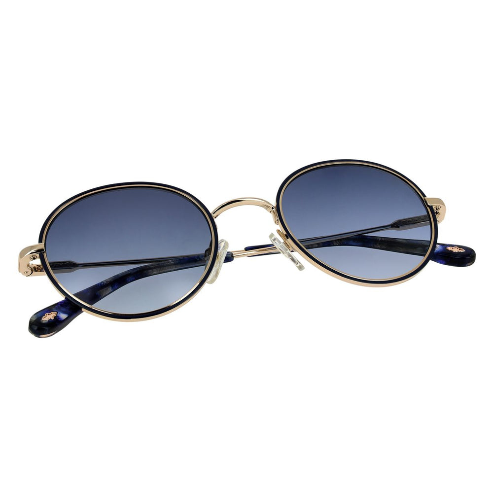 ba&sh Line Bleu Marine et Or Rose MAOR en détail des branches - Les Lunettes de Pauline