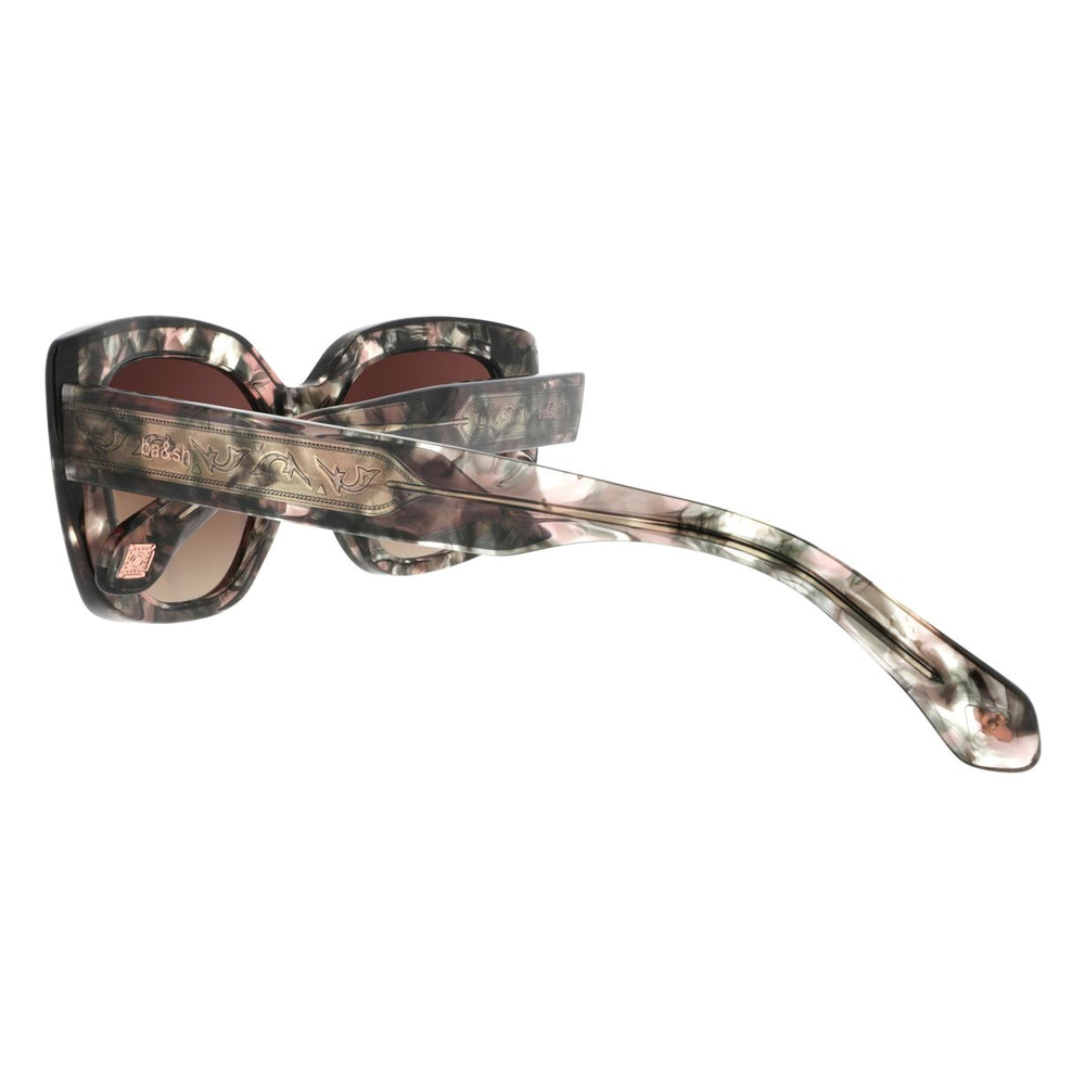 ba&sh Liz Écaille Mouchetée Rose et Grise E614 en détail des branches - Les Lunettes de Pauline