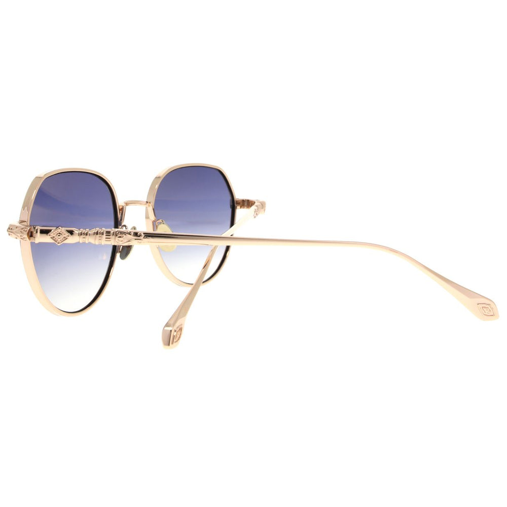 ba&sh Lolly Bleu Marine et Or Rose MAOR en détail des branches - Les Lunettes de Pauline