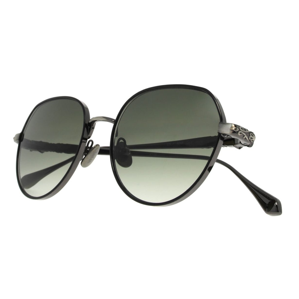ba&sh Lolly Noir et Argent NOAR en détail des branches - Les Lunettes de Pauline