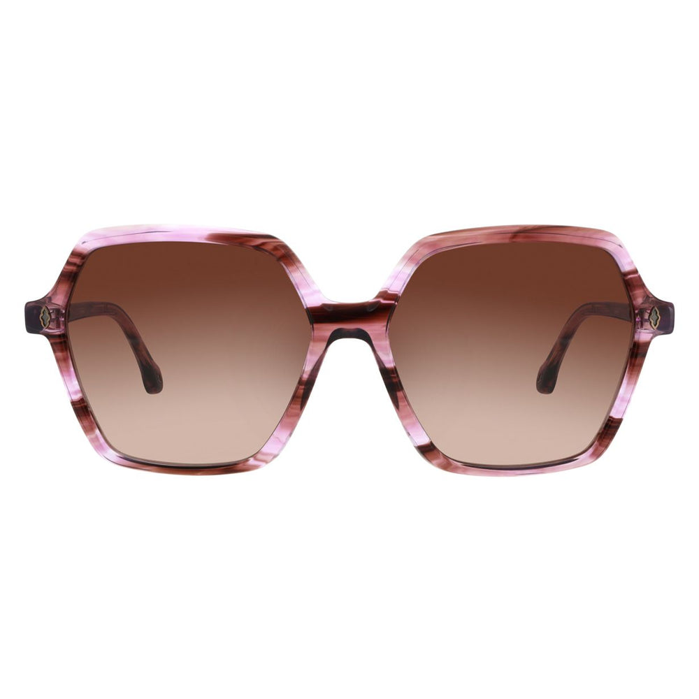 ba&sh Lotty Cristal Rose Rayé E356 de face - Les Lunettes de Pauline