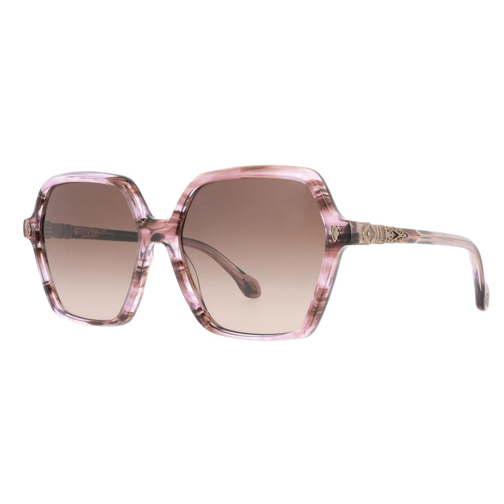 ba&sh Lotty Cristal Rose Rayé E356 de trois-quarts - Les Lunettes de Pauline