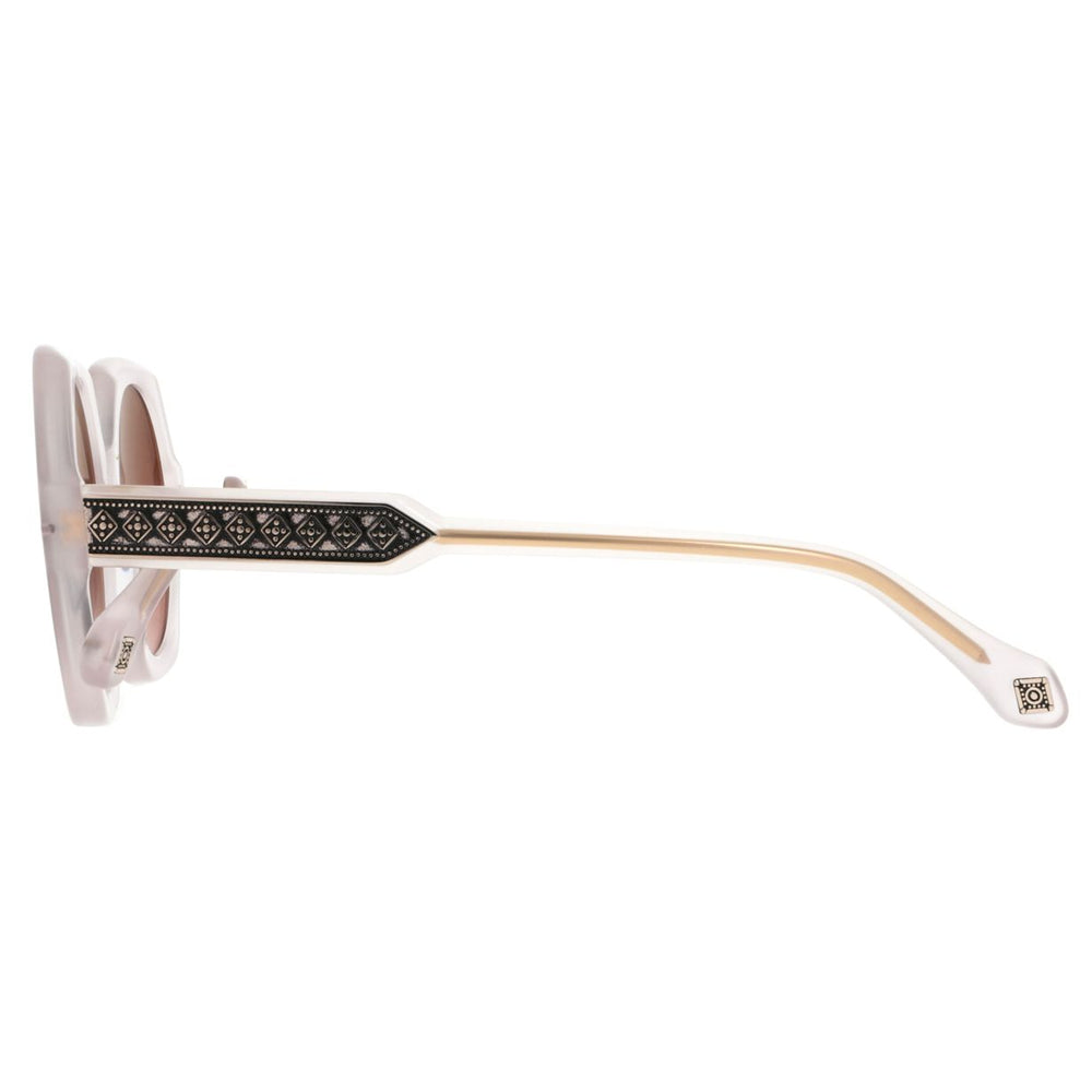 ba&sh Luny Blanc Translucide BC84 en détail des branches - Les Lunettes de Pauline