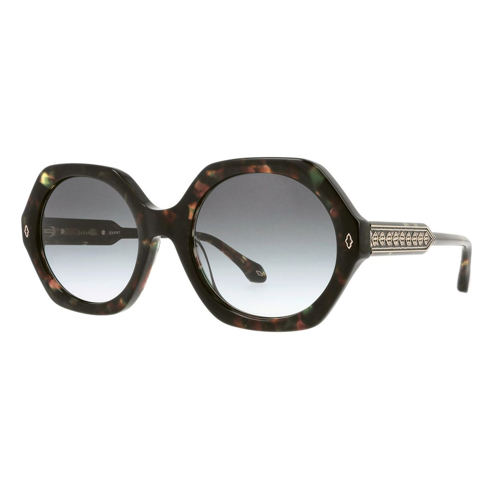 ba&sh Luny Écaille Mouchetée Bordeaux E624 de trois-quarts - Les Lunettes de Pauline