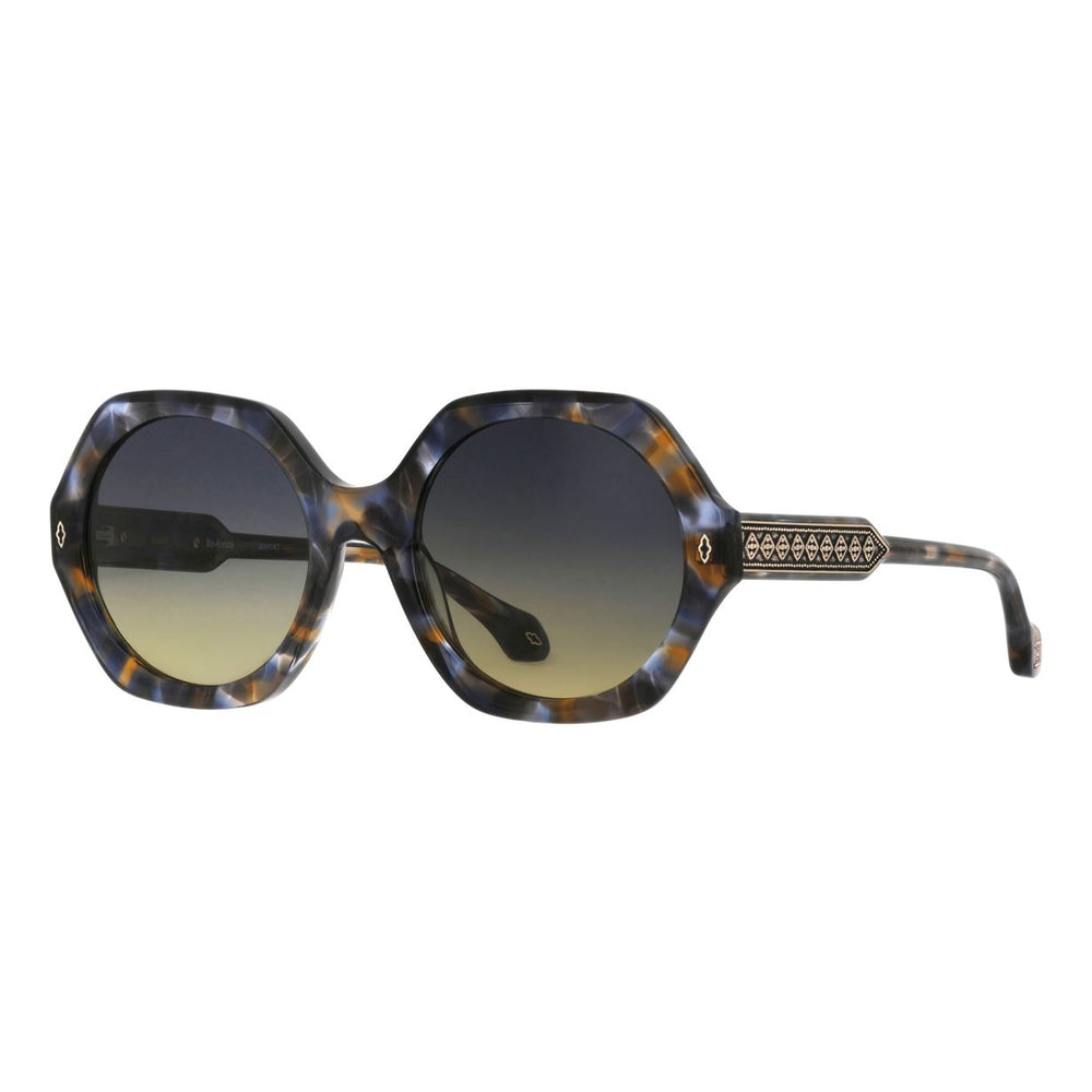 ba&sh Luny Écaille Mouchetée Bleue et Miel E693 de trois-quarts - Les Lunettes de Pauline