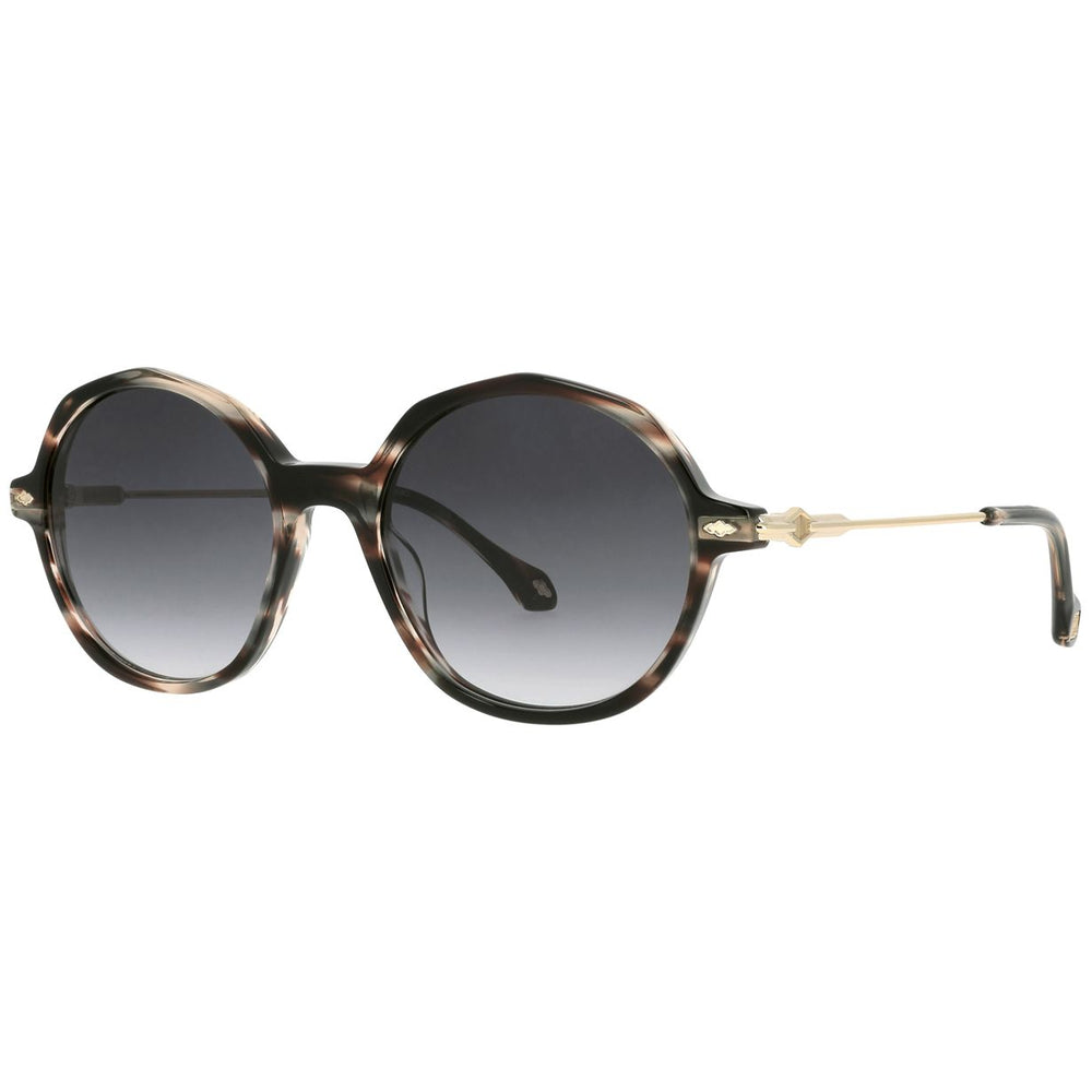 ba&sh Lyria Écaille Rayée Grise E600 de trois-quarts - Les Lunettes de Pauline