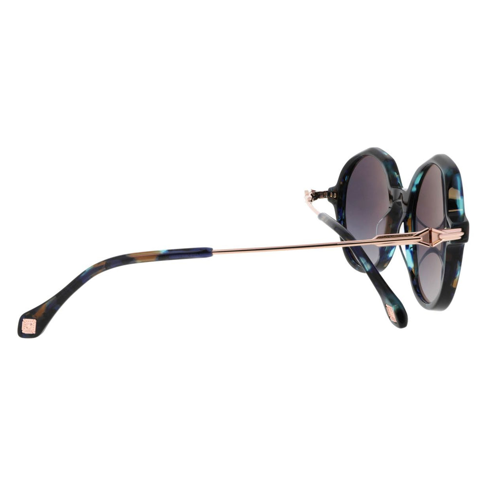 ba&sh Lyria Écaille Mouchetée Bleue E654 en détail des branches - Les Lunettes de Pauline