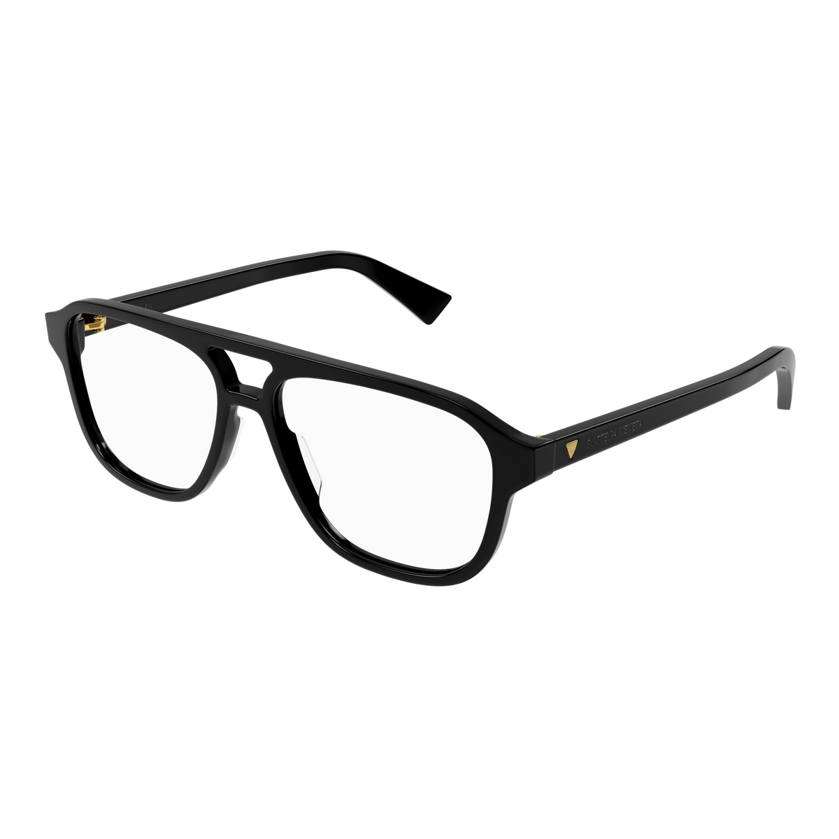 Bottega Veneta BV1294O Noir 001 de trois-quarts - Les Lunettes de Pauline