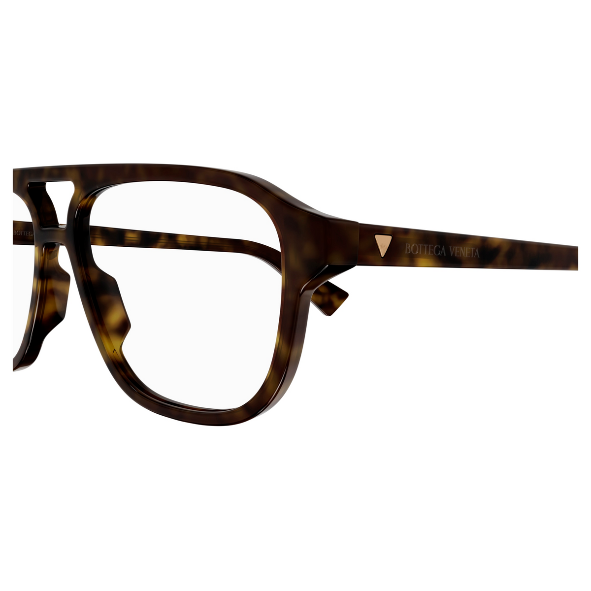 Bottega Veneta BV1294O Écaille Havane 002 en détail des branches - Les Lunettes de Pauline