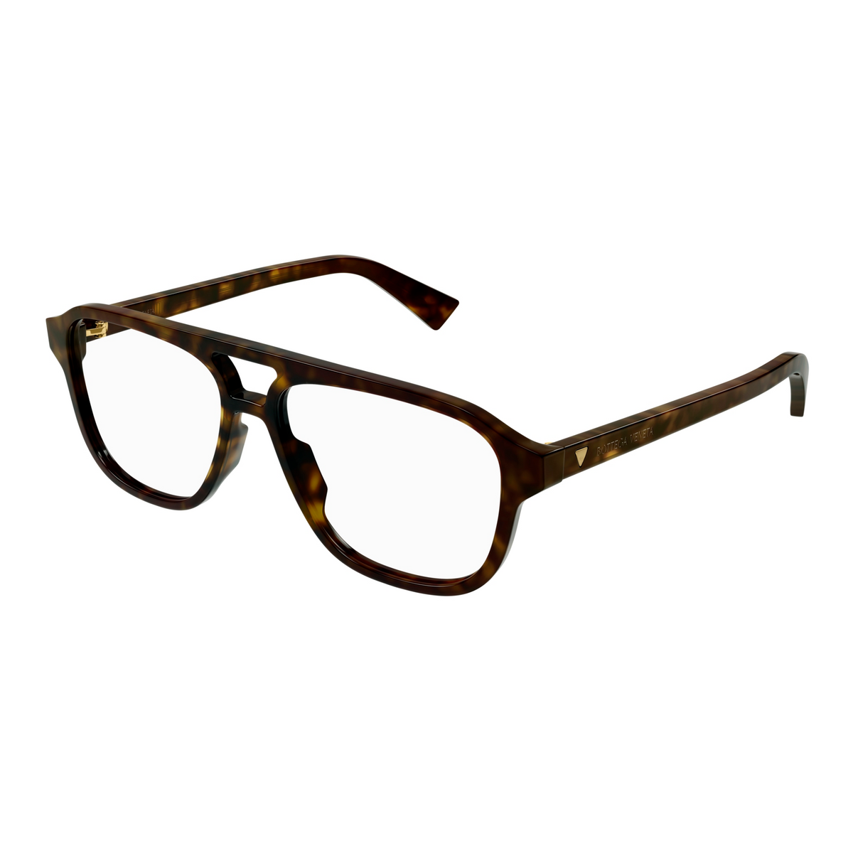 Bottega Veneta BV1294O Écaille Havane 002 de trois-quarts - Les Lunettes de Pauline
