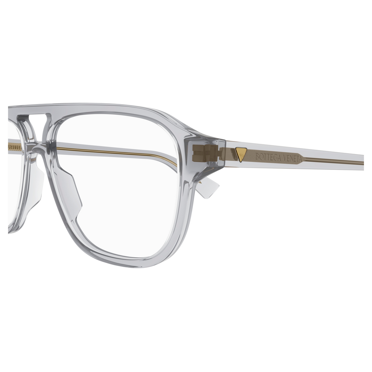 Bottega Veneta BV1294O Gris Cristal 004 en détail des branches - Les Lunettes de Pauline