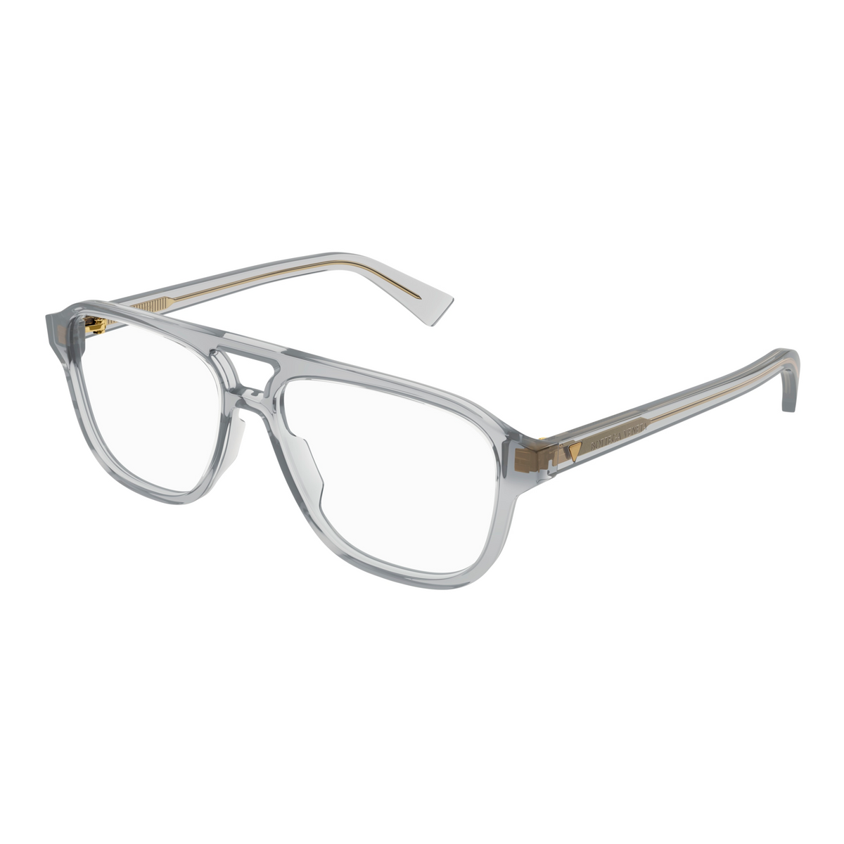 Bottega Veneta BV1294O Gris Cristal 004 de trois-quarts - Les Lunettes de Pauline