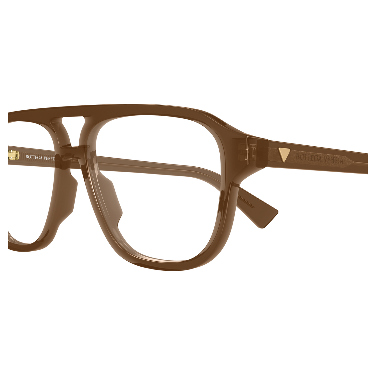 Bottega Veneta BV1294O Brun Caramel 005 en détail des branches - Les Lunettes de Pauline