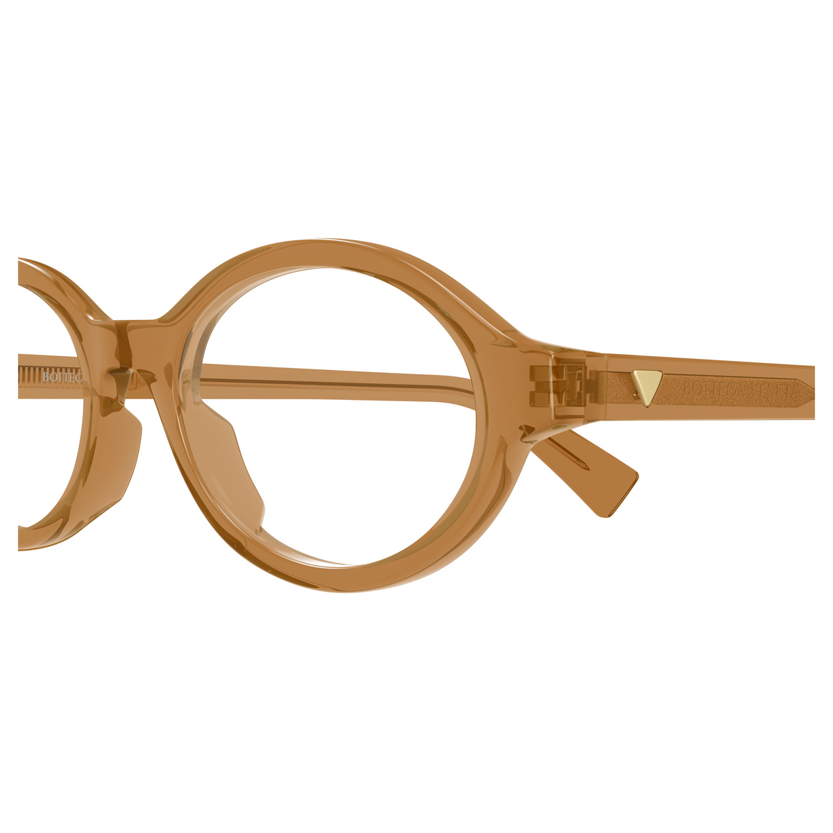 Bottega Veneta BV1367O Orange Caramel 005 en détail des branches - Les Lunettes de Pauline